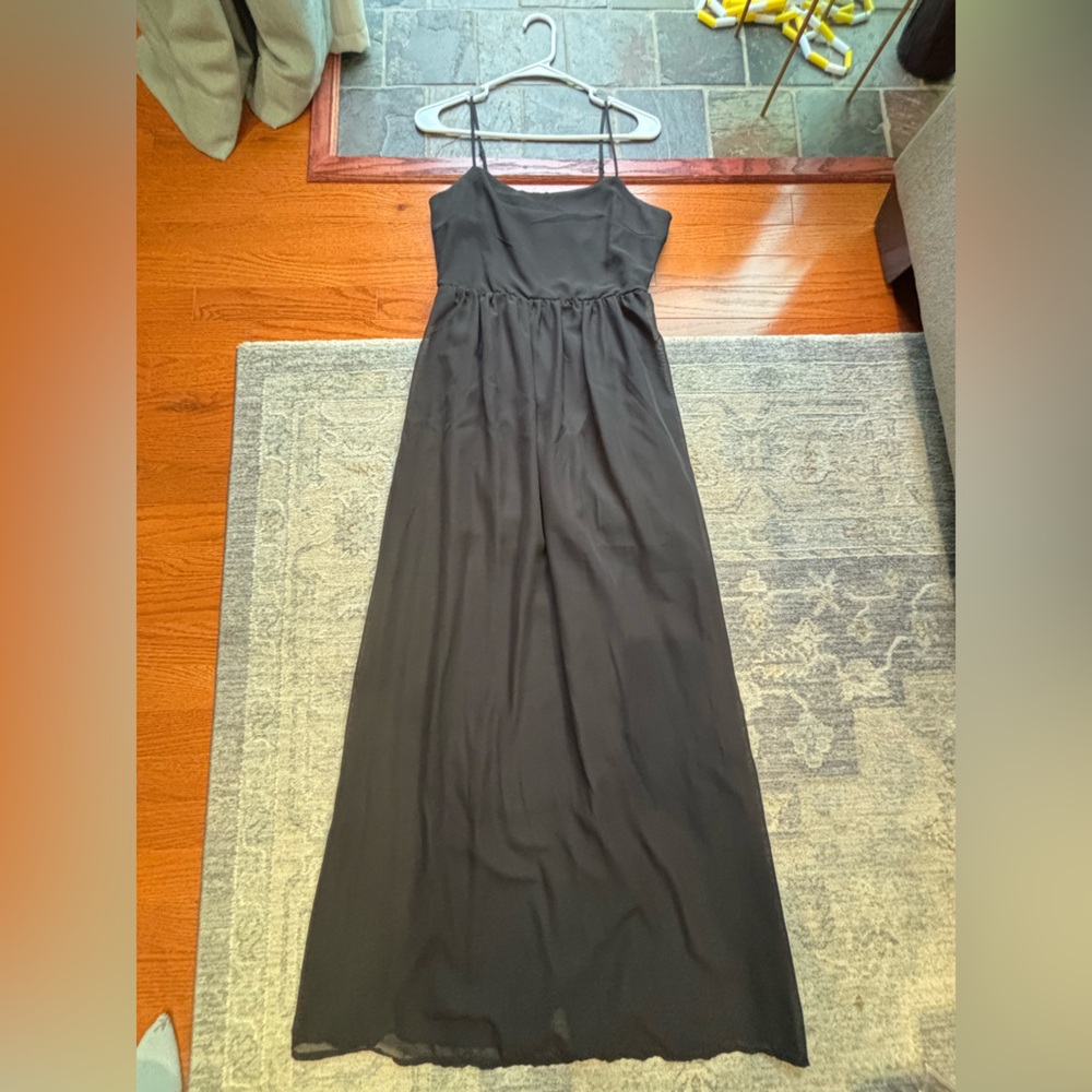 Forever 21 Black Sheer Maxi Dress Spaghetti Strap